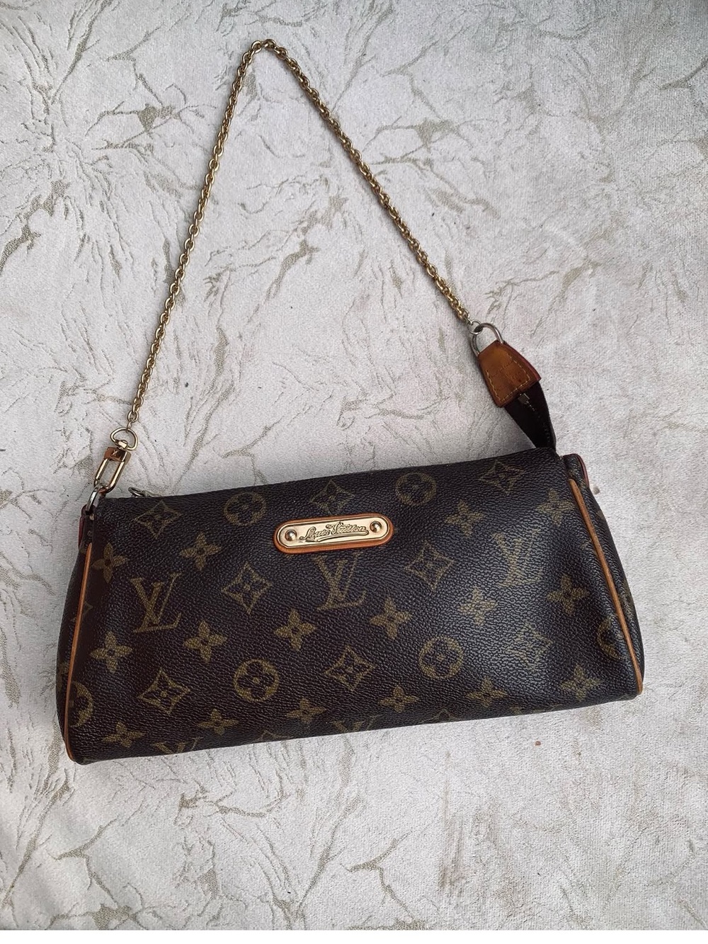 Louis Vuitton Brown Monogram Mini Shoulder Bag with Gold Chain